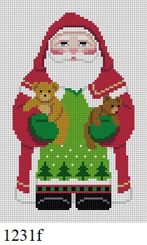  Tree Coat Santa with Teddies - 18 mesh