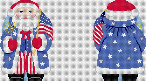 Stitch guide - Stars and Stripes Santa - 18 mesh