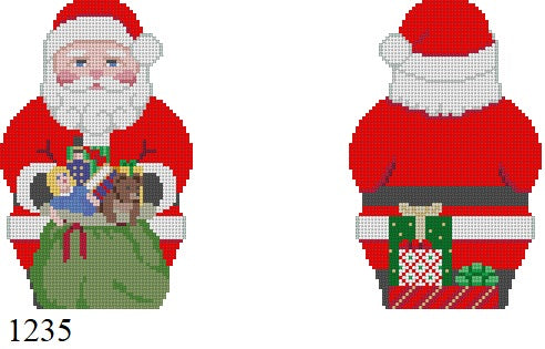 Santa with  Toy Bag, 2 Sided - 18 mesh