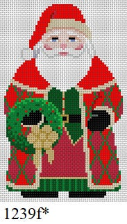  Santa with Wreath - 18 mesh