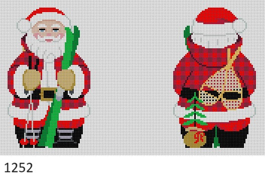 Ski Santa, 2 Sided - 18 mesh