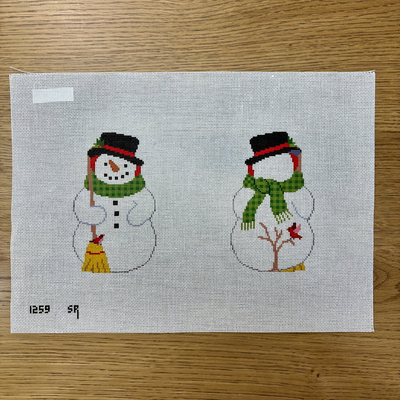 Snowman with Birds, 2 Sided - 18 mesh
