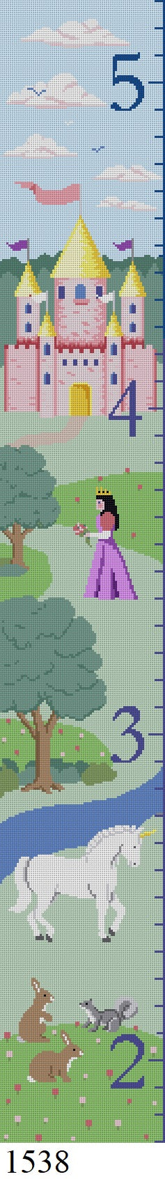 Castle, Unicorn, Princess, 42" Growth Chart - 13 mesh