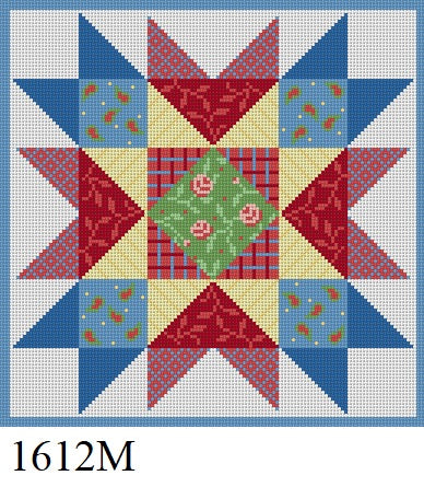 Country French Star, 10" Quilt - 13 mesh