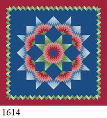  Carnation Star, Dark 14" Quilt - 13 mesh