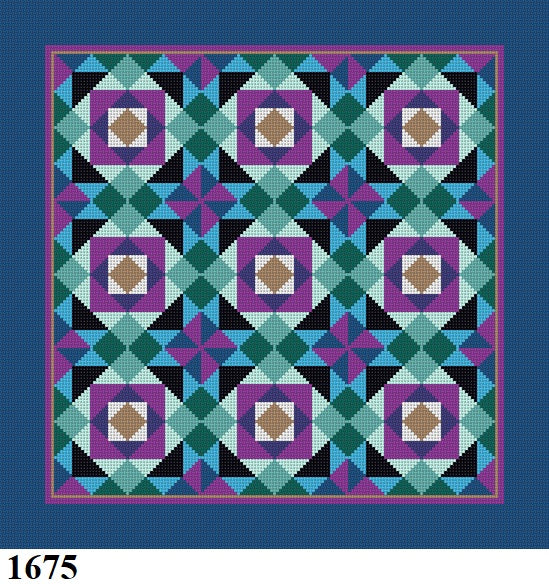 Colonial Garden, 14" Quilt - 13 mesh