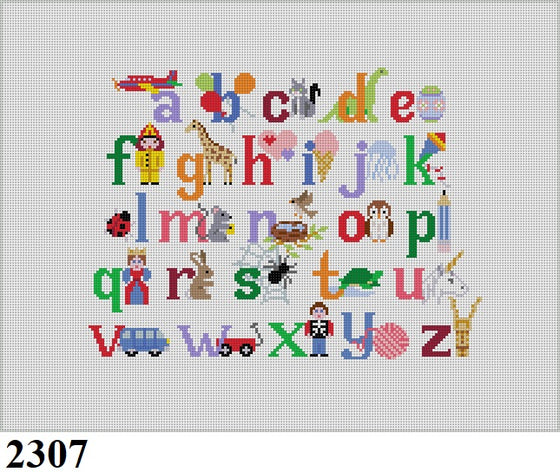 Alphabet with  Characters, Chair Seat - 13 mesh