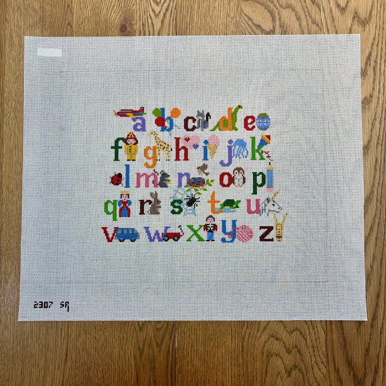 Alphabet with  Characters, Chair Seat - 13 mesh