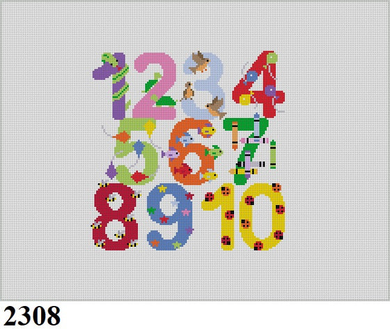 Numbers with Characters, Chair Seat - 13 mesh