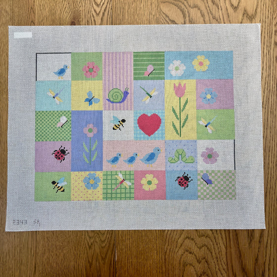 Flower Patches, Chair Seat - 13 mesh