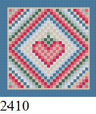  Around The World Heart, Mini Quilt - 13 mesh