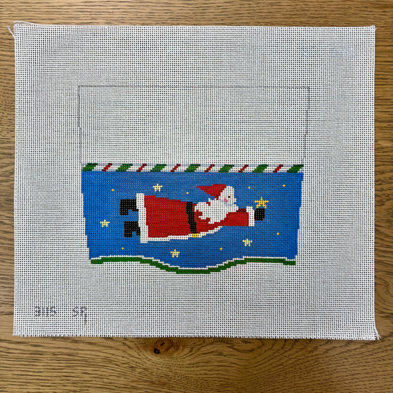 Stocking Cuff, Santa Flying