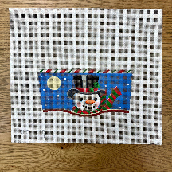 Stocking Cuff, Moonlit Snowman