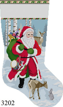 Santa with Deer, Stocking