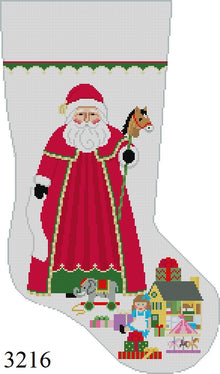  Santa With Girl Toys, Stocking