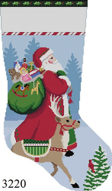  Tasseled Santa and Reindeer, Stocking