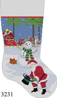  Snowman's Hat and Santa, Stocking