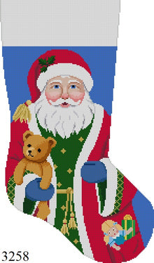  Santa with  Bear, Stocking