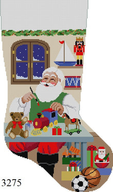  Santa at Work Table - Boy, Stocking