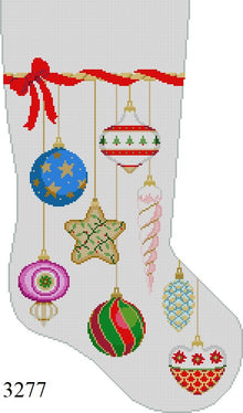  Ornaments, Glass, Stocking