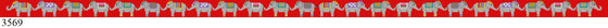 Elephant Parade on Red, Belt - 18 mesh