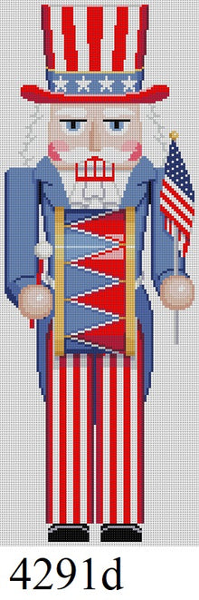  Nutcracker, Uncle Sam with  Drum, 18"  Stand-up - 13 mesh
