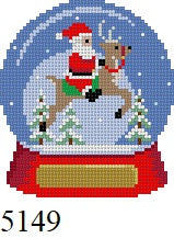  Snow Globe, Santa Riding Reindeer - 18 mesh