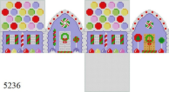 Grape with Jelly Rounds Roof, 3D Gingerbread House - 18 mesh