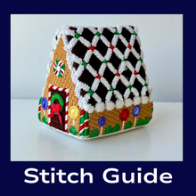  Stitch Guide - Chocolate Trellis A-Frame, 3D Gingerbread House - 18 mesh