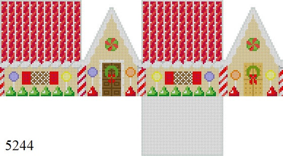 Red Licorice and Chocolate, 3D Gingerbread House - 18 mesh