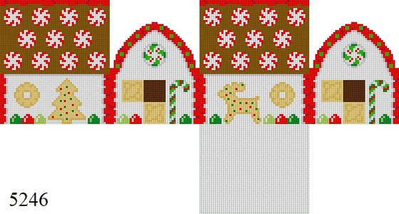 Peppermints and Spice Cookies, 3D Gingerbread House - 18 mesh