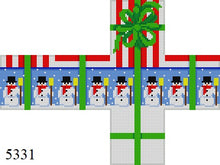  Snowmen and Stripes, 2" Cube Gift Box - 18 mesh