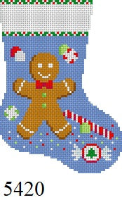  Gingerbread Boy and Candy, Mini Stocking