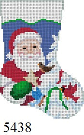  Bird Tree Santa, Mini Stocking