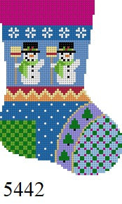  Patchwork Snowmen, Mini Stocking