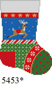  Patchwork Reindeer, Mini Stocking