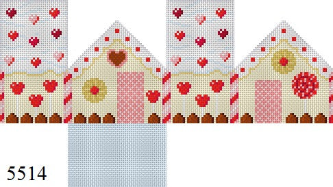 Stitch Guide - Valentines House, Mini House - 18 mesh