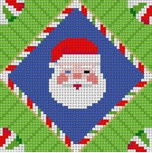  Santa Face, 3" Ornament - 18 mesh