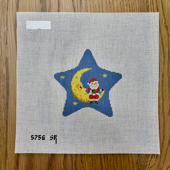 Star, Santa Sitting On Moon