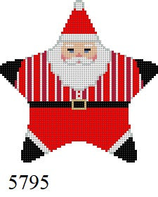 Star, Santa, Red Stripe Shirt