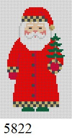  Santa with Tree, Ornament - 18 mesh