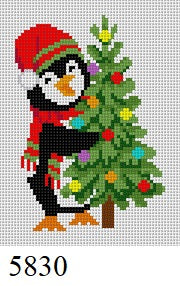  Penguin with Tree, Ornament - 18 mesh