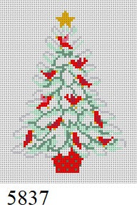  Red Bird Tree, Ornament - 18 mesh