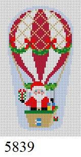 Hot Air Balloon Santa, Ornament - 18 mesh