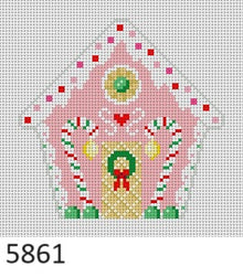  Pink Gingerbread House, Ornament - 18 mesh