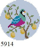  Partridge in Pear Tree, 2.5" Round - 18 mesh