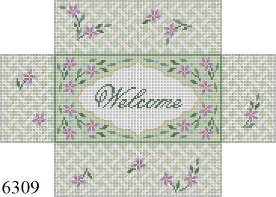 Violet Trellis, "Welcome", Brick Cover - 13 mesh