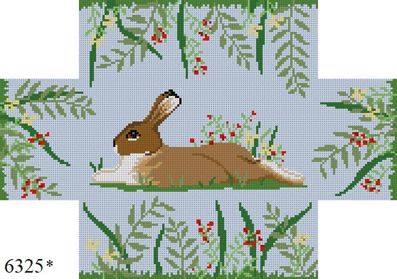 Rabbit In Flowers, Brick Cover - 13 mesh