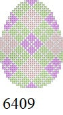 Argyle Pink and Green, Small Egg - 18 mesh