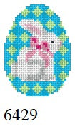  Pink Bow Rabbit, Small Egg - 18 mesh